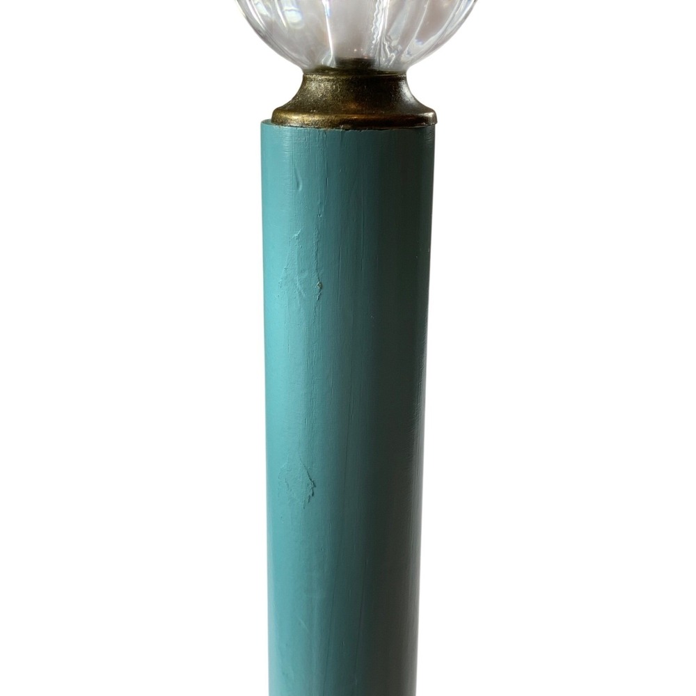 Pioneer Woman Floral Wooden Paper Towel Holder Teal Wood Base Acrylic Finial - Picture 9 of 11